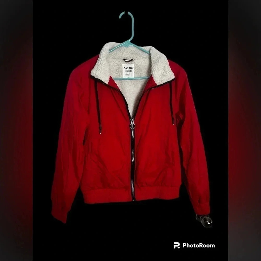 Garage Women's Bright Red Coat with Sherpa lining size petite small